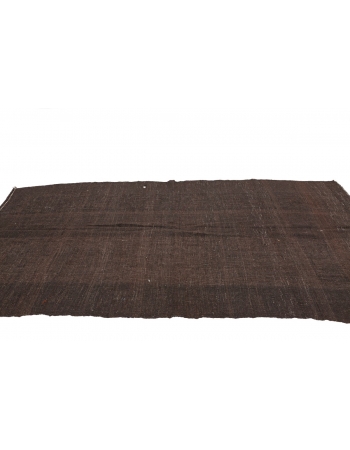 Brown Vintage Turkish Kilim Rug - 5`7" x 11`2"