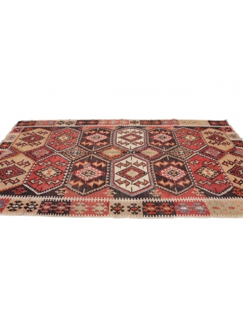 Vintage Decorative Turkish Kilim Rug - 5`6" x 10`11"