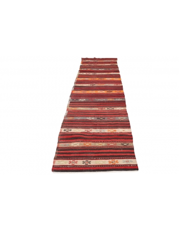 Striped Vintage Turkish Kilim Runner - 2`9" x 13`1"