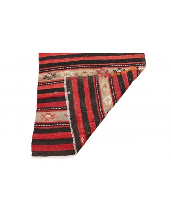 Striped Vintage Turkish Kilim Runner - 2`9" x 13`1"