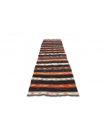 Embroidered Vintage Kilim Runner - 3`5" x 10`10"