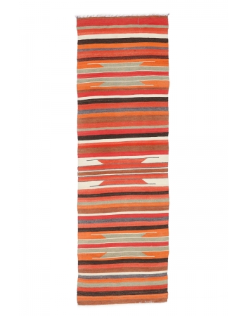 Vintage Striped Kilim Runner Rug - 2`10" x 8`11"