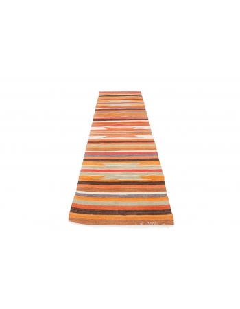 Vintage Striped Kilim Runner Rug - 2`10" x 8`11"