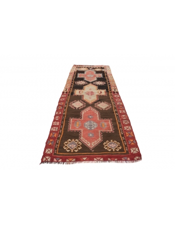 Vintage Decorative Turkish Kilim Rug - 3`9" x 10`7"