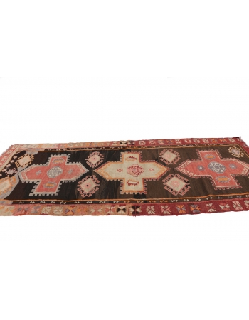 Vintage Decorative Turkish Kilim Rug - 3`9" x 10`7"