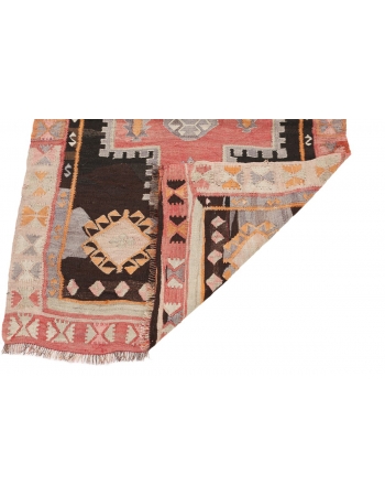 Vintage Decorative Turkish Kilim Rug - 3`9" x 10`7"