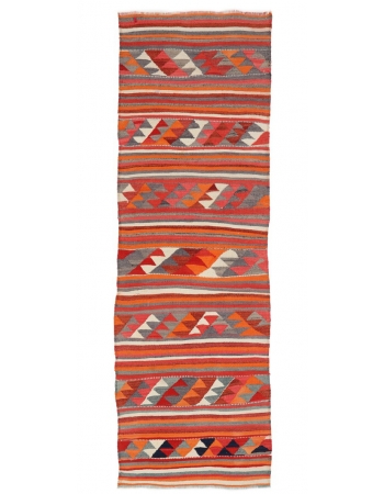 Vintage Decorative Unique Kilim Runner - 3`1" x 9`4"