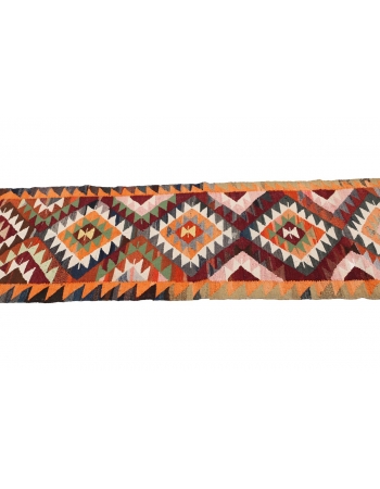 Colorful Vintage Kilim Runner - 2`8" x 8`8"