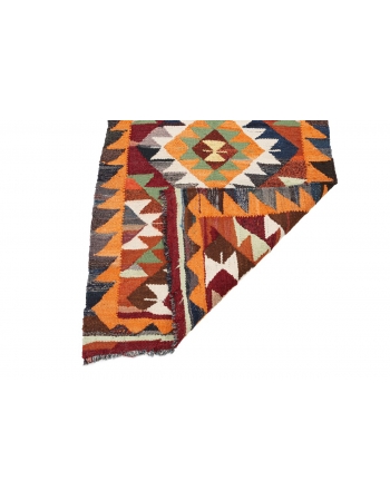 Colorful Vintage Kilim Runner - 2`8" x 8`8"