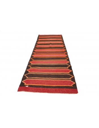 Vintage Modern Turkish Kilim Rug - 4`1" x 10`10"