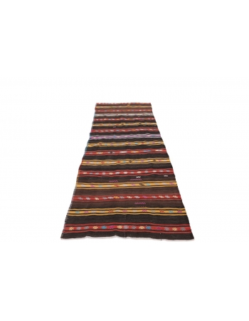 Striped Vintage Kilim Runner - 3`7" x 9`10"