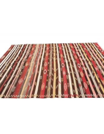 Striped Decorative Vintage Kilim Rug - 6`2" x 9`10"