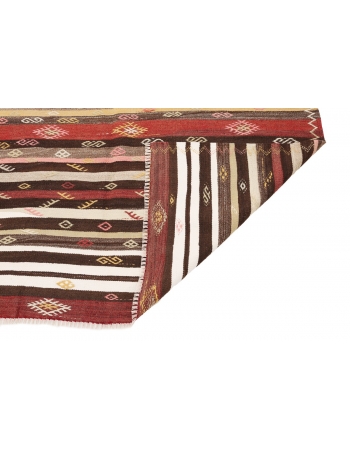 Striped Decorative Vintage Kilim Rug - 6`2" x 9`10"