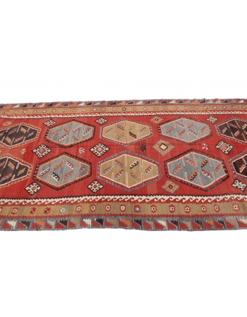 Vintage Decorative Turkish Kilim Rug - 4`7" x 10`0"