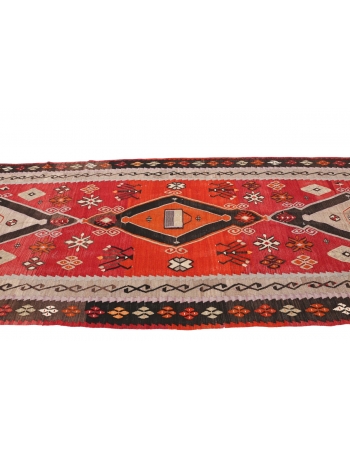 Decorative Vintage Turkish Kilim Rug - 5`0" x 15`1"