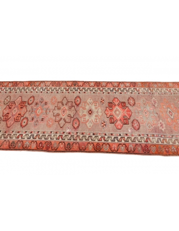 Decorative Vintage Wool Runner - 3`1" x 12`8"