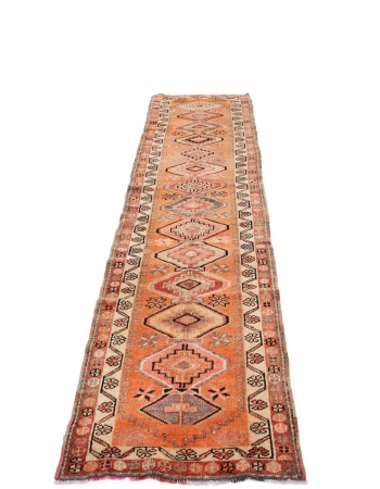 Decorative Vintage Herki Runner - 3`1" x 11`11"