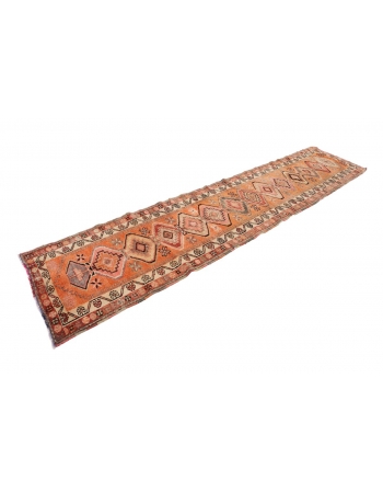 Decorative Vintage Herki Runner - 3`1" x 11`11"