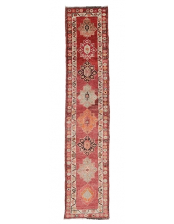 Vintage Decorative Runner Rug - 2`7" x 12`7"