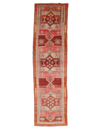 Decorative Vintage Herki Runner - 2`11" x 11`2"