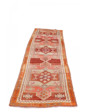 Decorative Vintage Herki Runner - 2`11" x 11`2"