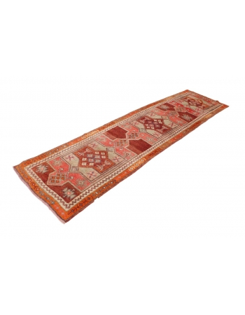 Decorative Vintage Herki Runner - 2`11" x 11`2"