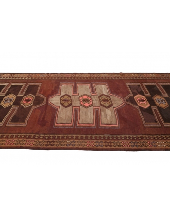 Decorative Vintage Turkish Kars Kilim Rug - 5`5" x 13`3"