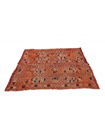 Embroidered Vintage Arabi Kilim Rug - 4`6