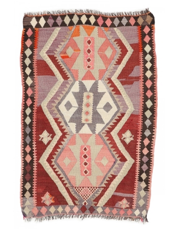 Vintage Small Decorative Kilim Rug - 3`0" x 4`6"