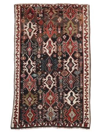 Vintage Unique Decorative Caucasian Kilim Rug - 5`11" x 9`6"