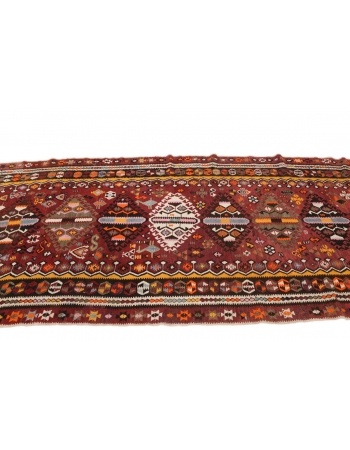 Vintage Turkish Handwoven Kilim Rug - 4`7" x 12`8"