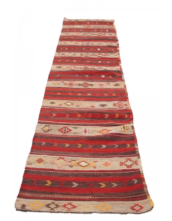 Decorative Vintage Kilim Runner - 2`4" x 11`4"