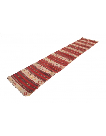 Decorative Vintage Kilim Runner - 2`4" x 11`4"