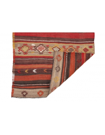 Vintage Decorative Turkish Kilim Runner - 2`6" x 11`0"