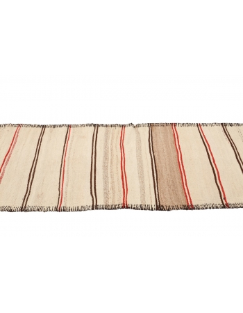 Vintage Striped Modern Kilim Runner - 2`10" x 11`10"