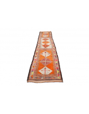 Vintage Orange Decorative Runner - 2`11" x 14`2"