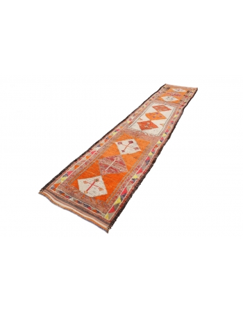 Vintage Orange Decorative Runner - 2`11" x 14`2"