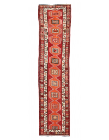 Handknotted Vintage Runner Rug - 3`0" x 13`0"