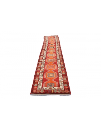 Handknotted Vintage Runner Rug - 3`0" x 13`0"