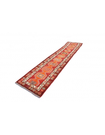 Handknotted Vintage Runner Rug - 3`0" x 13`0"