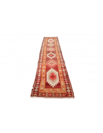 1960's Vintage Runner Rug - 2`9" x 10`11"