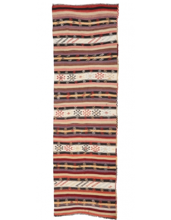 Vintage Striped Kilim Runner - 3`0" x 9`6"