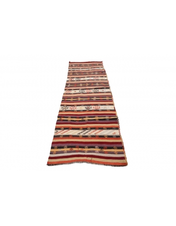 Vintage Striped Kilim Runner - 3`0" x 9`6"