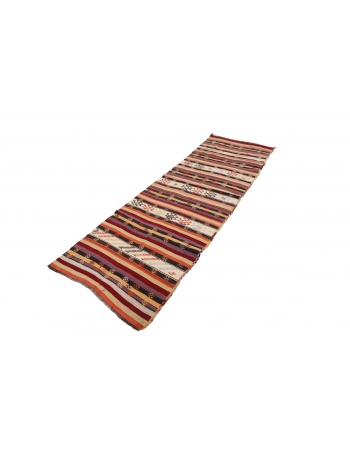 Vintage Striped Kilim Runner - 3`0" x 9`6"