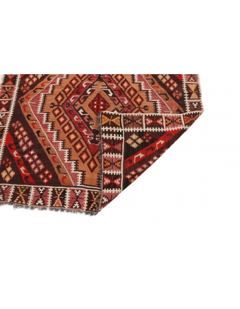 Vintage Handwoven Turkish Kilim Rug - 4`10" x 12`1"