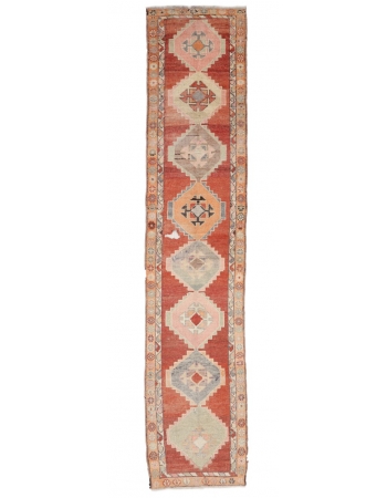 1960's Decorative Vintage Runner - 2`10" x 13`6"