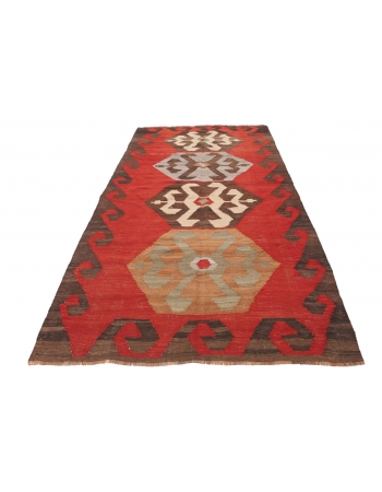 1960's Turkish Kilim Rug - 5`7" x 10`8"