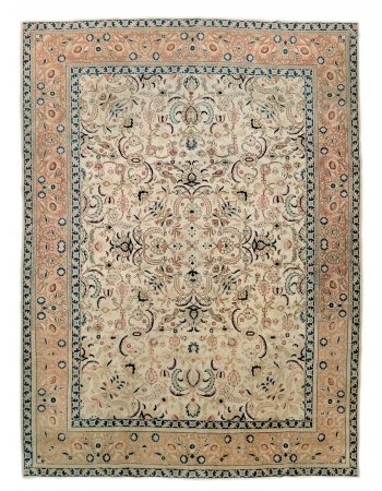 Large Vintage Washed Out Tabriz Rug - 9`4" x 12`1"