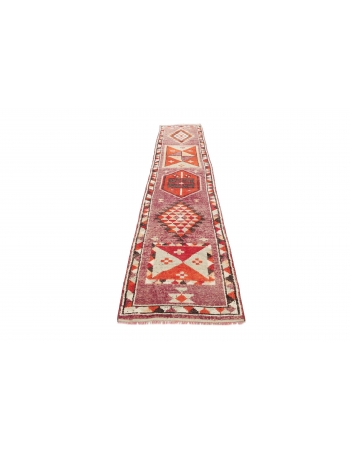 Vintage One Of a Kind Runner Rug - 2`6" x 12`8"