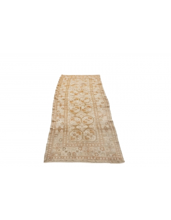 Washed Out Vintage Runner Rug - 3`8" x 12`2"